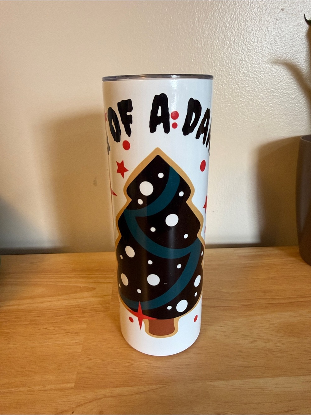 Holiday Tree Stainless Tumbler - White